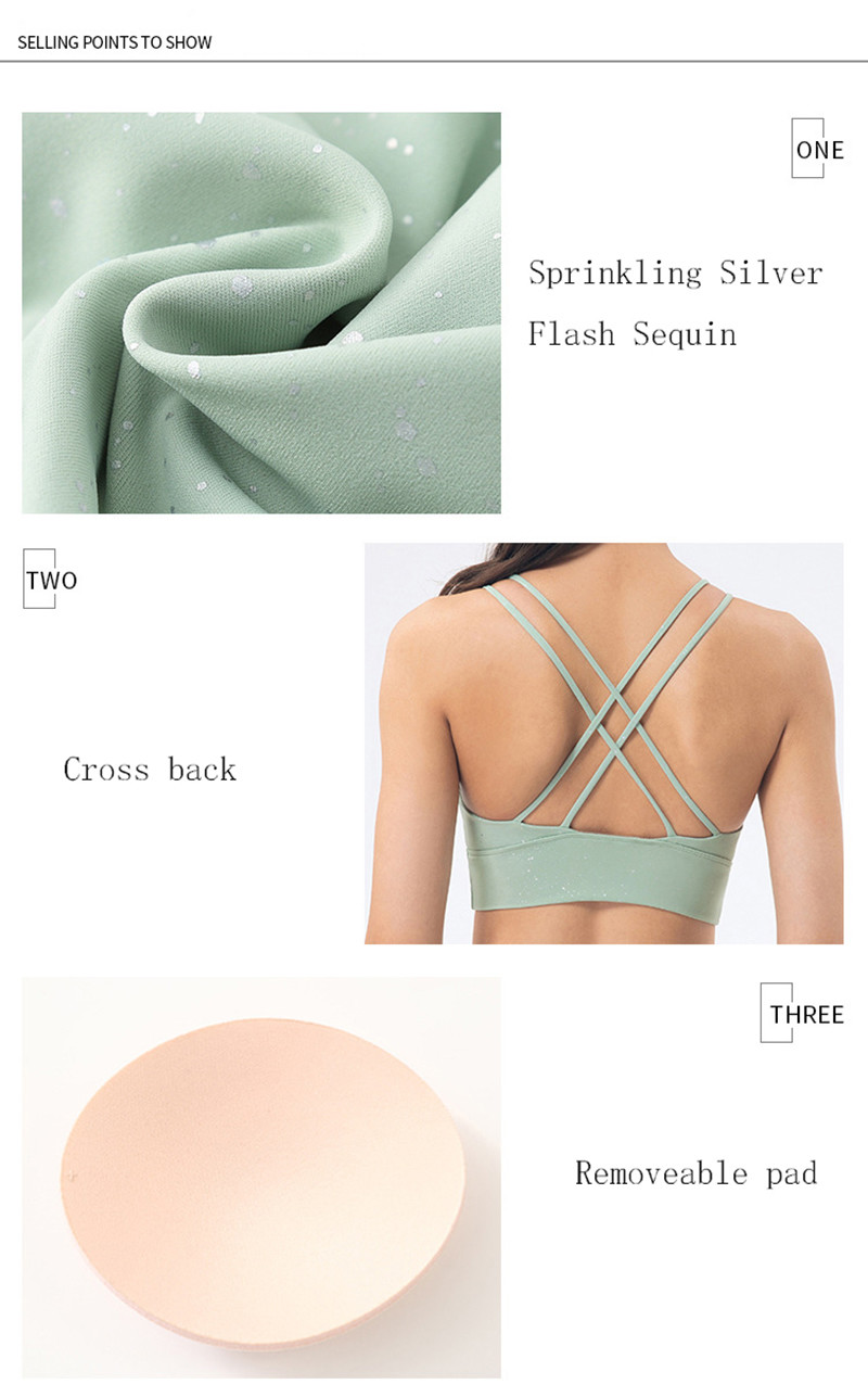 Flash Sequin Yoga Set Clothes Nylon Moisture Wicking Womens 2 Piece Workout Sets
