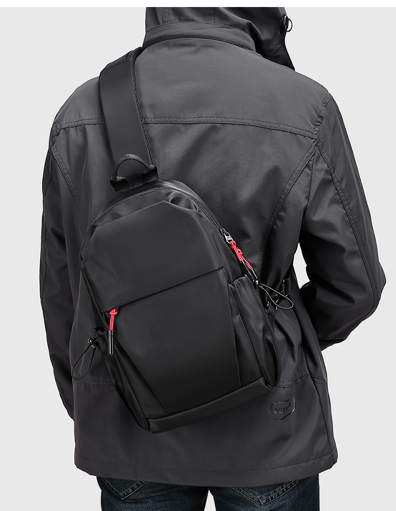 Hot sell wholesale fashion men custom waterproof shoulder bag crossbody chest sling bag