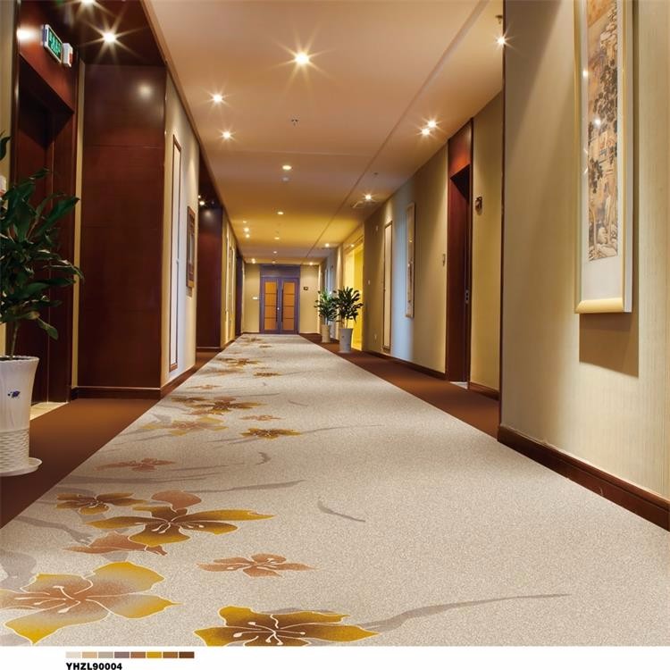 China pastel color white flower printed banquet hall nylon carpet