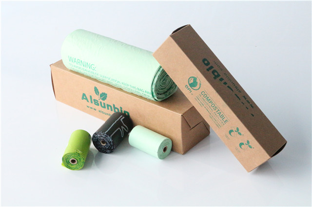 OEM Compostable Bin Liners Plastic Trash Bags 11micron-200mic