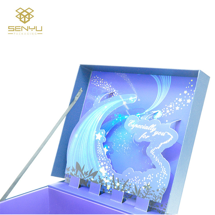 Custom Logo Magnetic Folding Gift Box With Ribbon Carton Black Rigid Flat Luxury