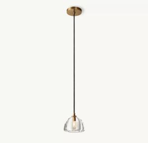 China Metal Glass Hemisphere Suspended Pendant Light 110-220 Volts wholesale