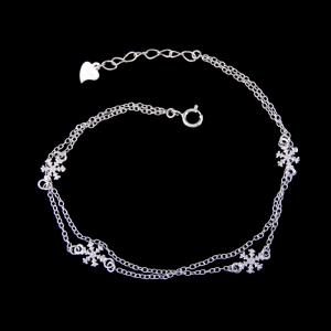 China Women Plain Silver Bracelet Christmas Snowflake 925 Silver Bracelet Jewelry wholesale