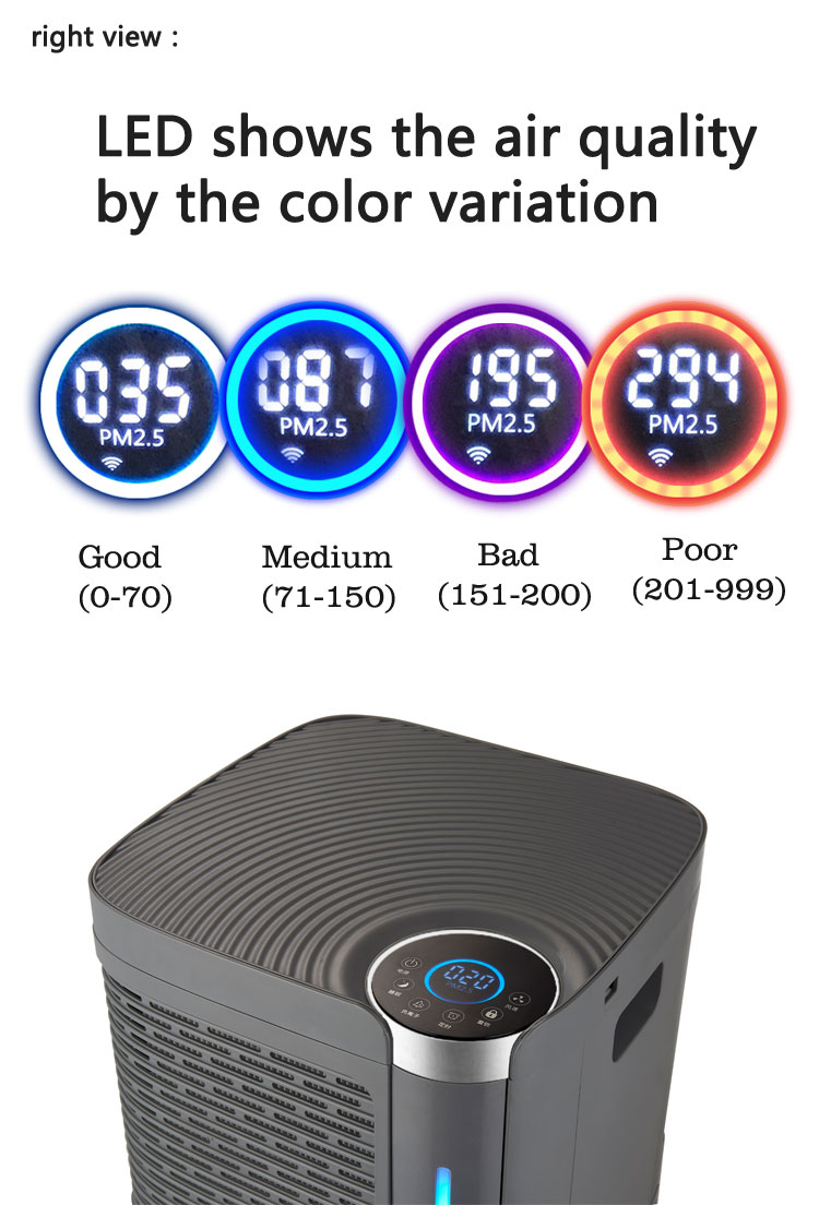 Homefish OEM Luftreiniger UVC Household Auto Large Room Negative Ion Air Purifiers Smoke HEPA Filter Anion HEPA Air Purifier