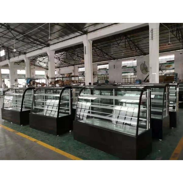 Marble Base Curved Glass Bread Cake Display Freezer