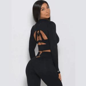 China Wholesale 3 Piece Sportswear Long Sleeve Crop Top Pant Yoga Workout Set Women Clothing Active Wear Gym Fitness Sets wholesale