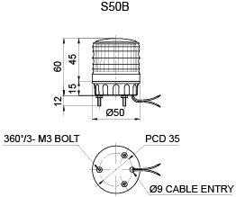 Steady Bulb Signal Light Ø50mm