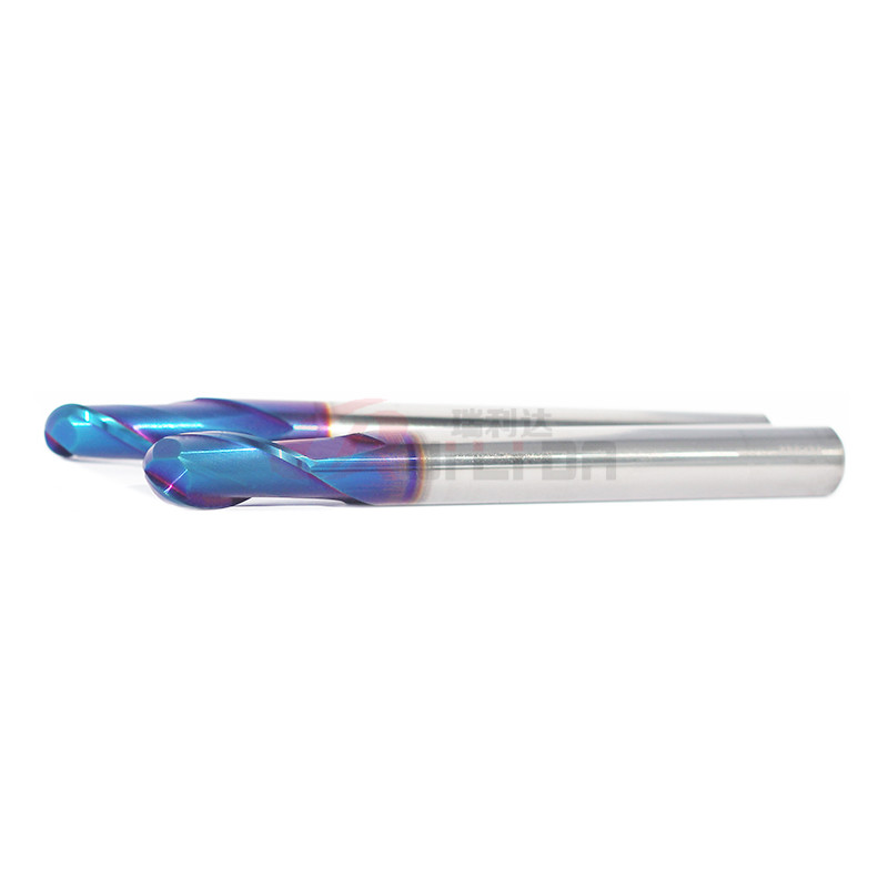 HRC65 2 Flutes Carbide Ball Nose End Mill 10mm Extra Long For Tool Steel