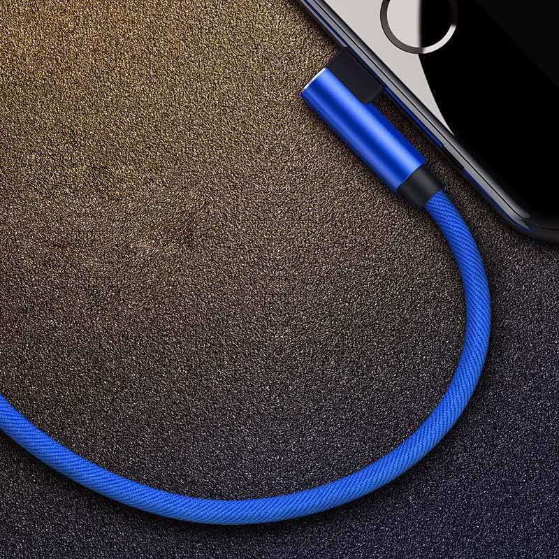 2.4A Fast Charge Mobile Phone Cables 1m Fiber Material Bent Adapter Game Partner