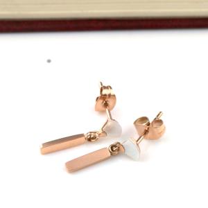 China Elegant Lady Fashion Jewelry Stainless Steel Fan-Shaped Drop Earrings wholesale