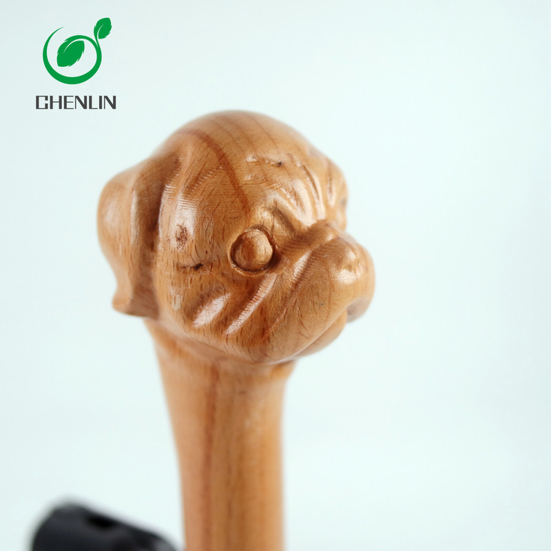 Walnut log solid animal carving bent umbrella handle head black walnut solid wood umbrella