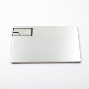 China Silver Metal 2.0 Credit Card USB Sticks 16GB 32GB ROSH Approved wholesale