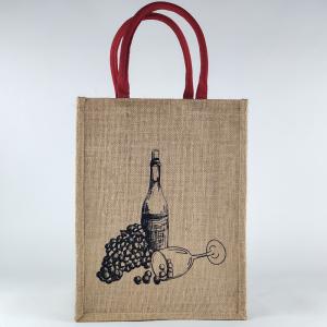 China Promotional Customized Gift Logo Printed Jute Wine Bags wholesale