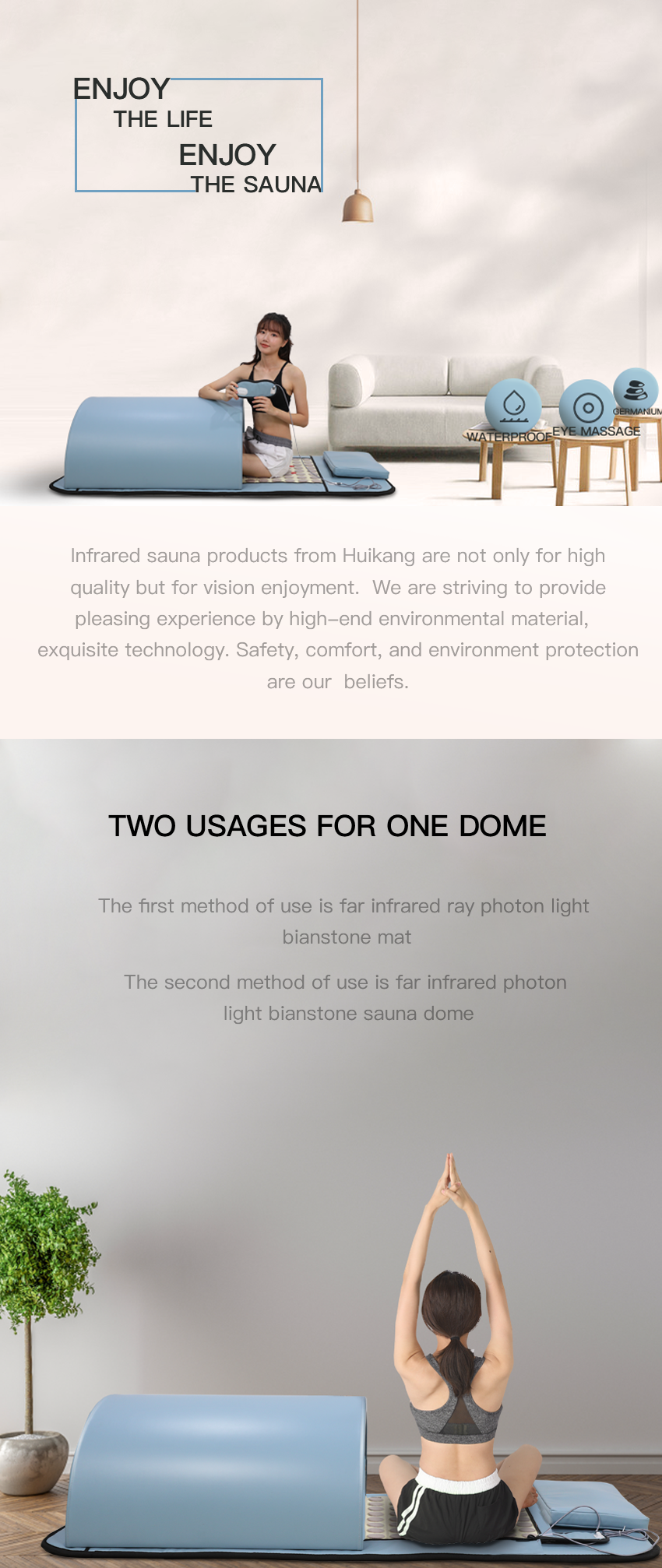 Photon Therapy Radiant Far Infrared Sauna Dome Waterproof Customized
