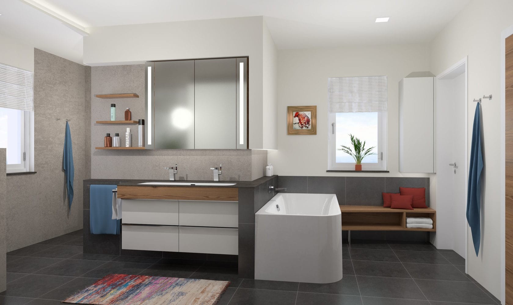 Wholesale Manufacturers Intelligent Bathroom Mirror Doors Simple Anti Fog LED Length Optional Aluminum Alloy Mirror