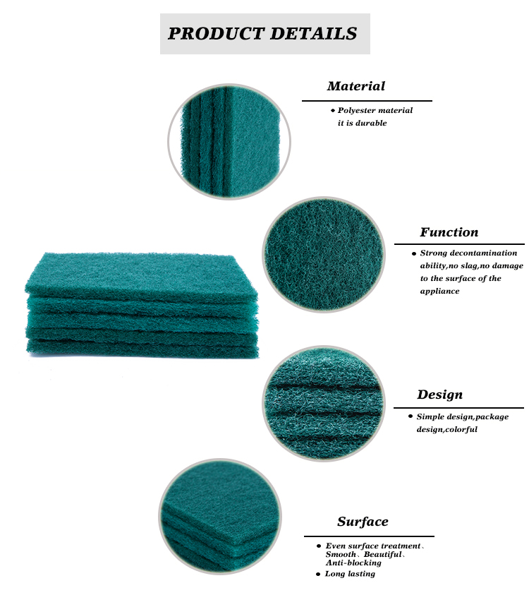 Heavy Duty Kitchen Cleaning Sponge Pad Moisture Proof Non Scratch Cleaning Pads