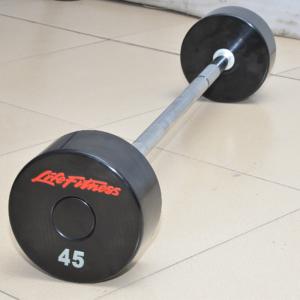 China Gym Fitness Equipment Accessories , Professional Iron Powerlifting Fixed PU Barbell Set wholesale