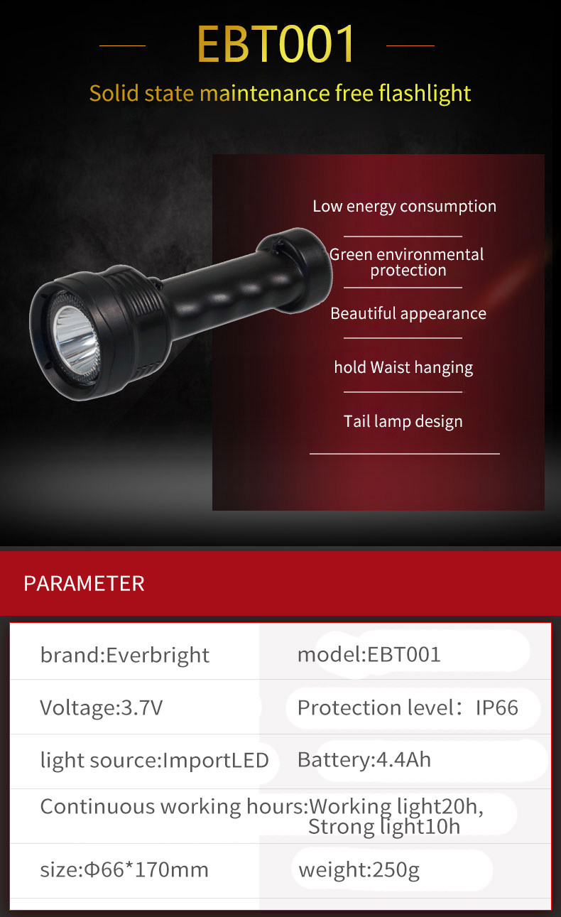 ODM Tactical XPL LED Glare Flashlight 3.7 V Compression Resistance