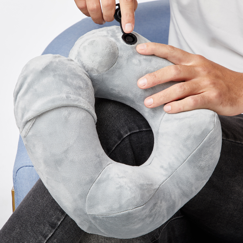 Portable Memory Foam Air Pump Airplane Travel Heated Neck Cushion