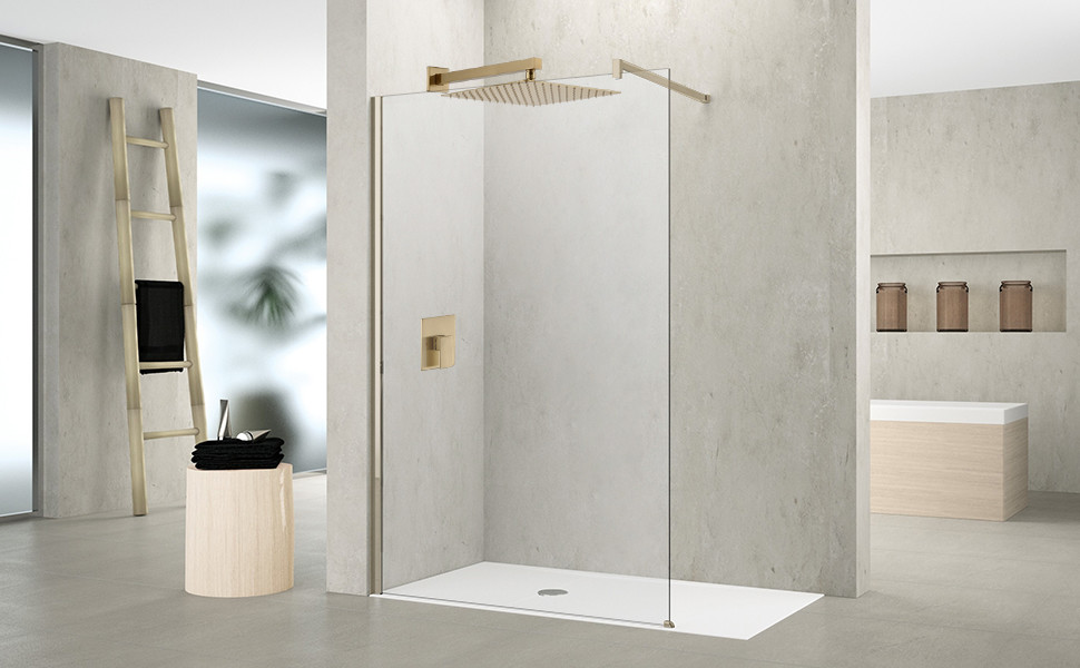 Gold Square 1*8 Inch Shower Faucet Set Stainless Steel 304 Material