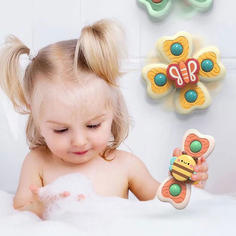 8 to 13 Years Age Range Baby Bath Toys Pressure Relief Function Suction Cup Spinner