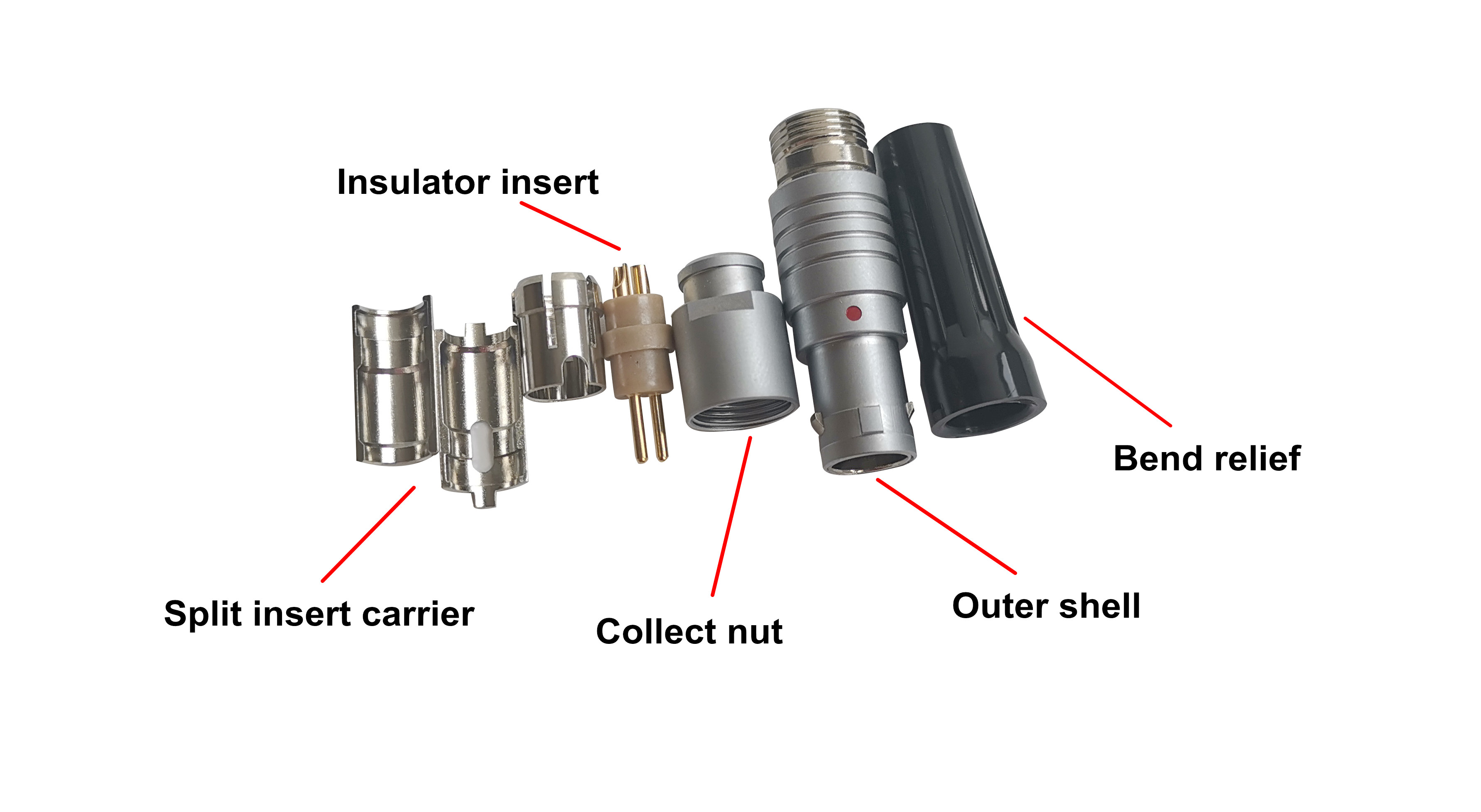 FGG EGG Circular Cable Lemo Connectors With Black Power Electronic Cables