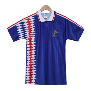 China France 1994 Retro Home Football Jersey Classic Blue and White Color Recreates Legendary Style wholesale