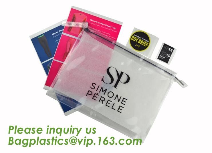 Biodegradable Self Adhesive Zipper Hanger Hook Bags For Garment, Underwear Hanger Hook Zipper Bags