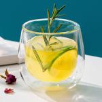Double Wall 9oz Hand Blown Glass Tumbler 270ml Clear Insulated Coffee Cups