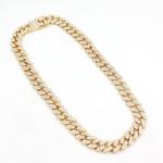 Jewelry Manufactuer Iced Out Paved Rhinestone Miami Curb Cuban Chain Necklace