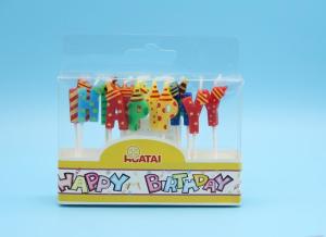 China Cute Painted Letter Birthday Candles / Alphabet Cake Candles Smokeless wholesale