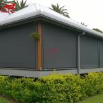 Electric Windproof Motorized Zip Track Blinds Polyester UV Coating
