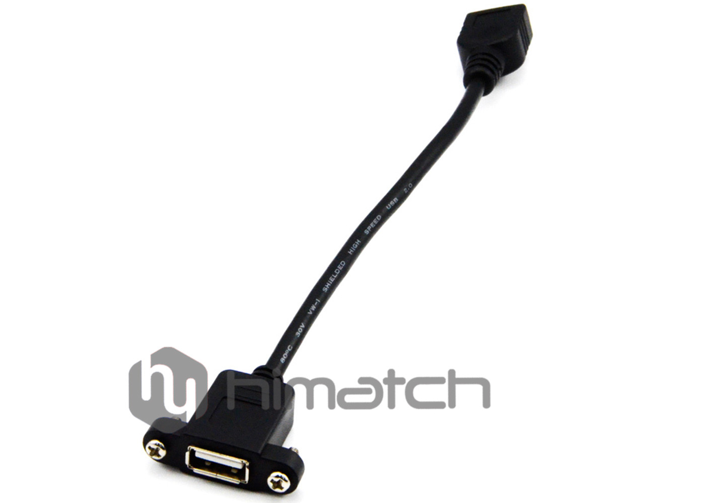 Durable High Speed USB 2.0 Cable / USB A Type Extension Cable With Panel Mount
