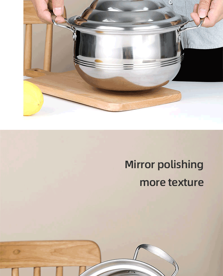 Multifunction Stackable Flat Bottom Kitchen Cooking Pot Set Stainless Steel Cookware Set With Lid