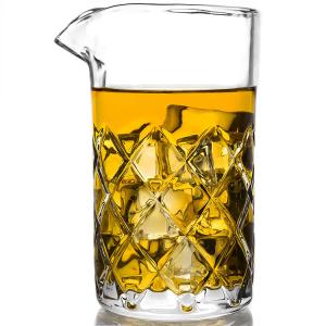 China 20oz 600ml House Glassware Unique Bartender Mixing Glass Deep Cut For Bar wholesale
