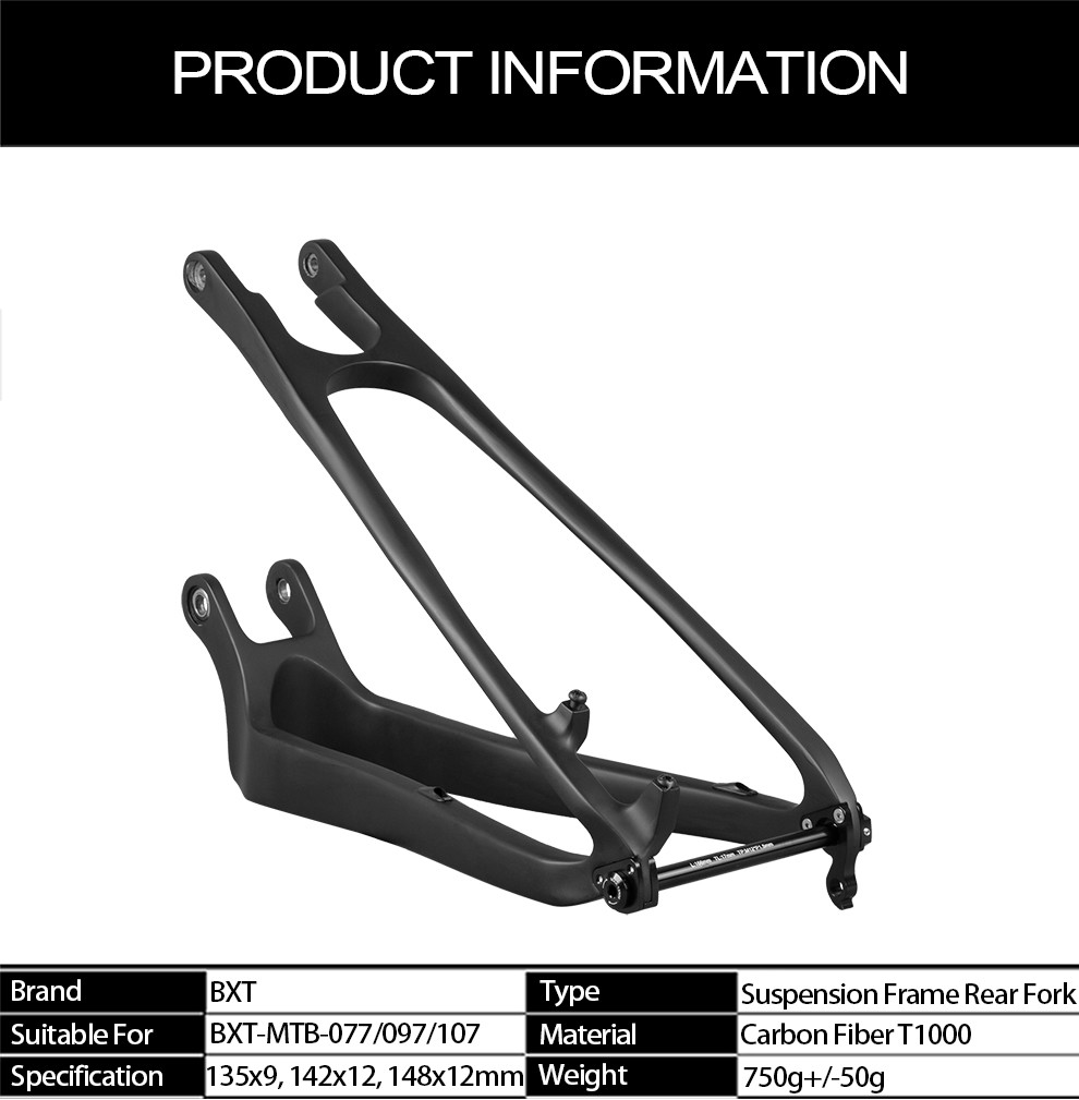 Shockingproof Carbon Full Suspension Frame Mountain Bike Rear Fork