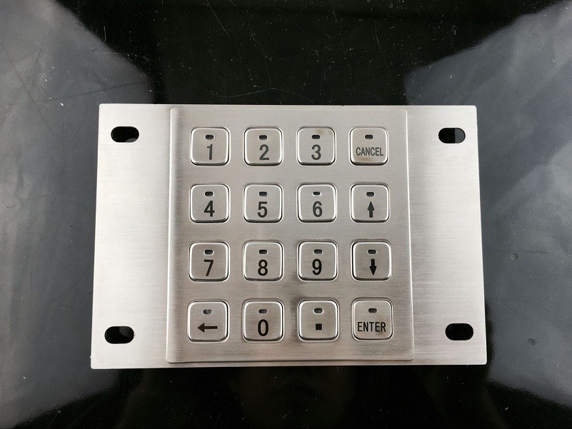 4X4 layout Rear mounted illuminated keypad with blue leds
