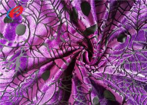 China Pumpkin Printed Burnout Velvet Polyester Spandex Fabric For Christmas Dress wholesale