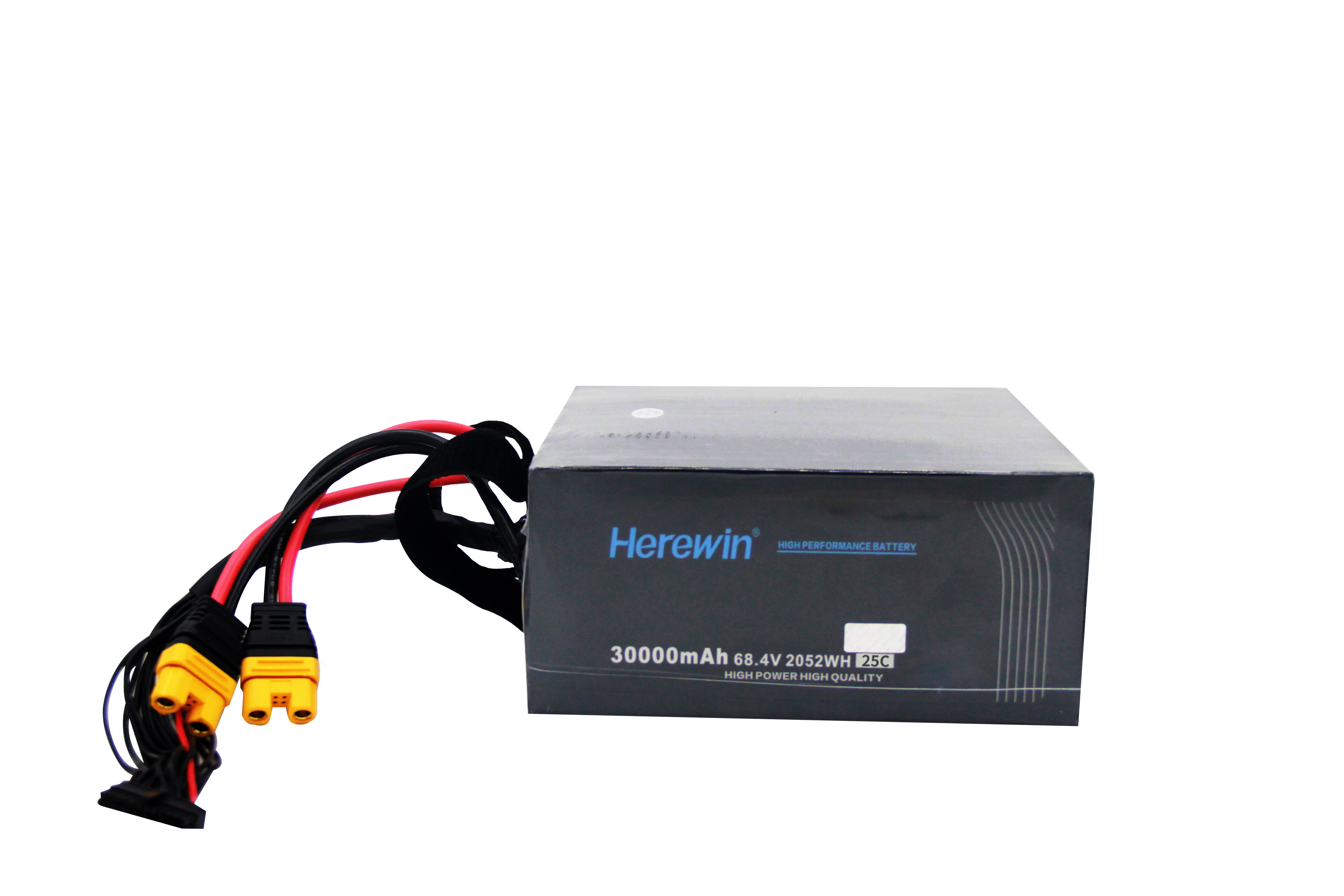 18S 68.4V 25C UAV Lihv Battery In Soft Pack Herewin 30000mAh