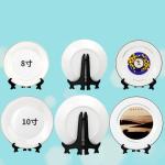 Coated White Sublimation Plates Porcelain Sublimation Ornaments With Golden Edge