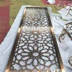 Top quality laser cutting room divider screen antique bronze color brushed