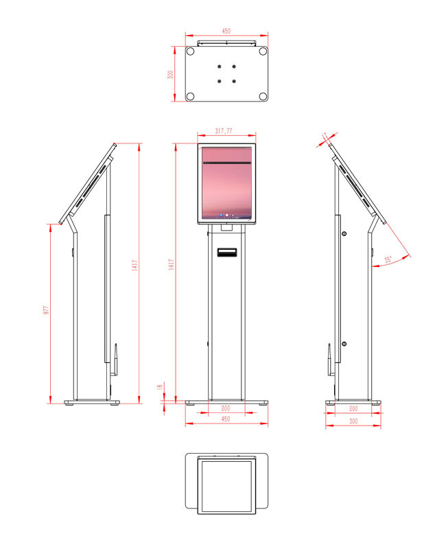 Android Self-Service Ordering Touchscreen Kiosk for Retail and Dining