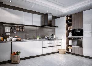 China Customized Modern Kitchen Cabinet / Solid Wood With MDF Door wholesale