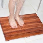 MDF OEM Square Teak Wood Mat 53cm Width Teak Non Slip Mat