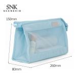 Eco-Friendly Promotional Zipper Transparent Polyester Mesh Cosmetic Bag