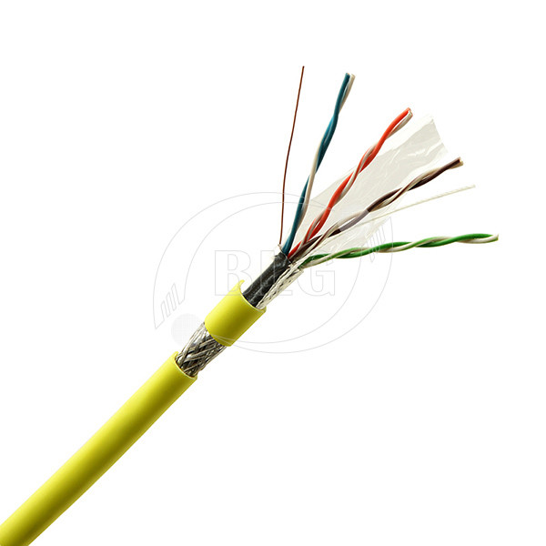 Double Shielded Indoor Ethernet Network Cable / Yellow Cat5e Network Cable