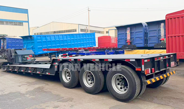 TITAN 3 Axle 80ton Hydraulic Removable Neck Trailer Detachable Gooseneck Lowboy Trailer for Sale