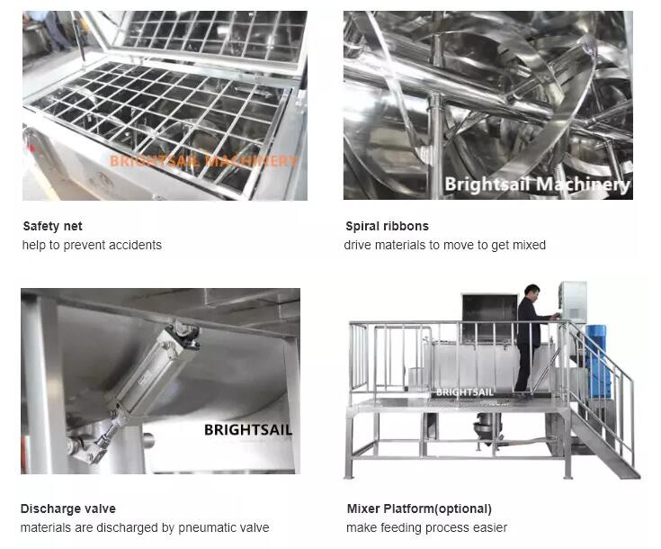 Horizontal Ribbon Mixer Medicinal Powder Mixing Machine With CE 2.2 KW
