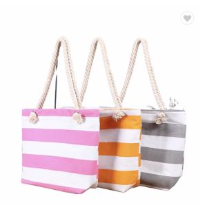 China ODM stripe promotional Cotton Fabric Bag For Supermarket Shopping wholesale