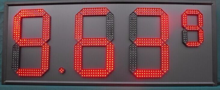 double sides digits led 7seg 12inch led gas price sign